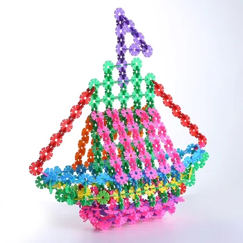 400Pcs/DAUG 3D Plastikiniai Pastato Snaigės Puzzle Dėlionės Kūrybos Vaikams Dribsnių Blokavimo Plastiko Disko Rinkinys Statybos vaikams, Žaislai