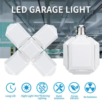 40W E27 LED Garažas Šviesos Deformuojamieji LED Garažo Lubų Šviesos Lankstymo Lemputė Dovanų reguliuojami veidrodėliai lubų lempa Garažas šviesos