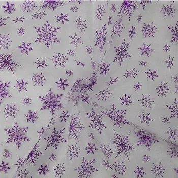 43165 50*147CM violetinė blizgučiai Sniego gabalą marlės audinio Audinio Vaikų Patalynės tekstilės , 