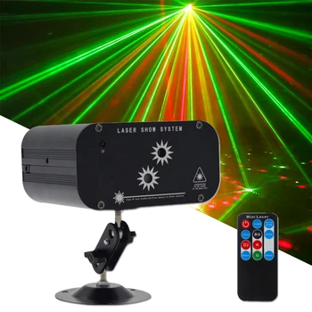 48 Modelis 2 Objektyvas Garso Aktyvuotas Lazerinius Projektorius, Šviesos, DJ Disco LED RGB šviesos Efektą Kalėdų Baras Namo Šalis