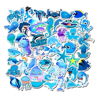 49PCS Vandenyno Gyvūnų, Animacinių filmų Lipdukai Ryklys Vaikas Lipdukai Merginos Kelionės Atveju Dviračių Laptop Notebook Anime Lipdukų Rinkinys