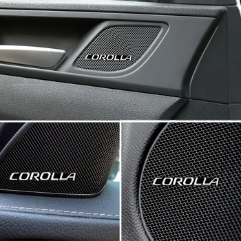 4pcs automobilių garso papuošti 3D Aliuminio Ženklelis Emblema Lipdukas Toyota Corolla Automobilių Stilius