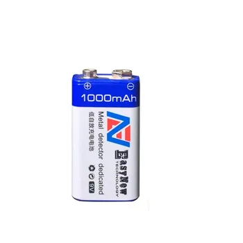 4pcs/daug Originalių 1000mAh 9V įkrovimo baterija (akumuliatorius ličio jonų 6F22 įkraunamas akumuliatorius, metalo detektoriaus žaislas įkraunama baterija
