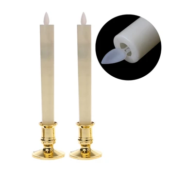 4Pcs Elektros Led Žvakė Flameless Baterija Mirgėjimas Žvakių Šviesoje Vakarienė Žvakių šviesoje Priedai Su Nuimamu Aukso Bazės