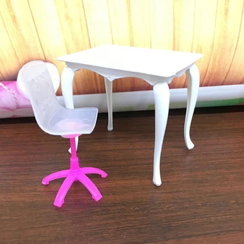 4pcs/set Lempos + Kompiuteris + Stalas + Kėdė Miniatiūriniai Baldai Lėlės Vaidmenį vaidina Rekvizitai rašomasis stalas Stalo Lėlės Priedai Kūdikių Žaislas