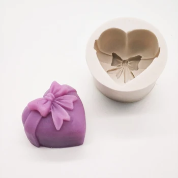 4Pcs Širdies Formos Rožių Gėlių Silikono Formos Muilo, Vonios Bomba Žvakė Dervos Pelėsių Rinkinys B36D