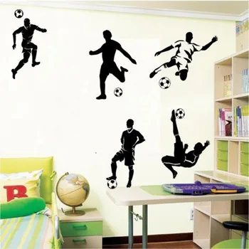 5 Futbolininkai, Futbolo sporto sienos meno vinilo berniukai miegamojo sienos lipdukas vaikams siena lipdukas dekoro lipduko namų dekoro