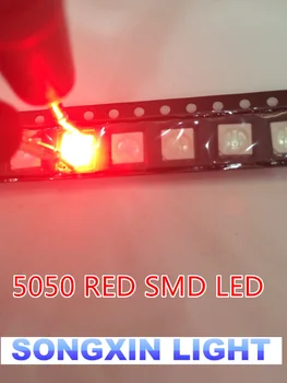 500PCS/DAUG Paviršinio montavimo Naujas Nekilnojamojo Puolė nemokamas Pristatymas 5050 Raudona Smd Plcc-6 3-lustų Itin Ryškią Šviesą skleidžiantys Diodai