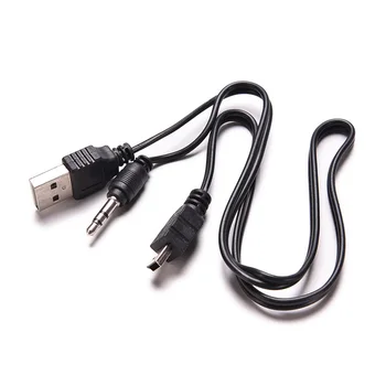 50cm USB Mini Vyrų Vyrų USB 2.0 5pin Standarto + 3.5 mm AUX Audio jungtis Ryšio Adapterio Kabelis, skirtas Garsiakalbis Mp3 MP4 Grotuvas