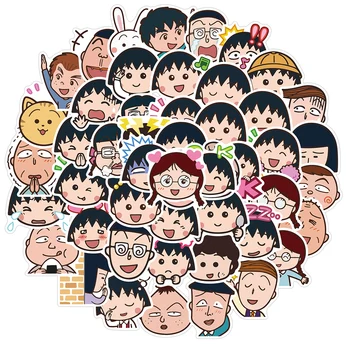 50PCS Anime ir animacinių filmų Chibi Maruko-chan Lipdukai, Nešiojamas Gitara Bagažo Telefonas atsparus Vandeniui, Grafiti, Lipdukas, Decal Vaikas Klasikinis Žaislai
