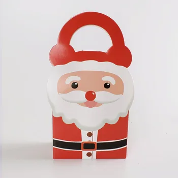 50pcs Kalėdų Saldainių Krepšiai Santa Claus Sausainių Dovanų Dėžutė Su Hanlde 