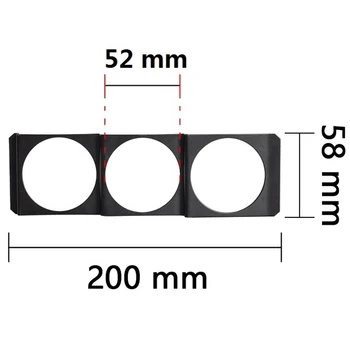 52mm 3 Skylę Vieno DIN Radijo laida Pod Triple Matuoklis Matuoklis Panel Mount Black