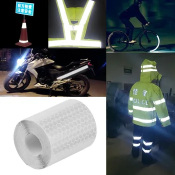 5cmx3m Saugos Ženklas, šviesą Atspindinčios Juostos, Lipdukai Dviračių Rėmai Motociklo Lipniosios Plėvelės Įspėjimas, Juostelės Atspindinčios Plėvelės