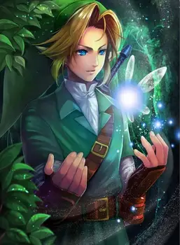 5d Diamond Tapybos Zelda Žaidimo Animacinių filmų Personažas kvadratiniu Apvalus Deimantas Siuvinėjimo Berniukas Kardas Kryželiu Mozaikos Namų Dekoro