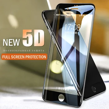 5D Visiškai Padengti Grūdinto Stiklo iPhone XS Max 7 8 Plus X XR 6 6s Screen Protector, iPhone, 7 Stiklinės 6 S Plus atsparus smūgiams Filmas