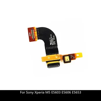 (5piece)Sony Xperia M5 E5603 E5606 E5653 USB Kištuku Uosto Connecter Flex Kabelis su Mikrofonu atsarginės Dalys