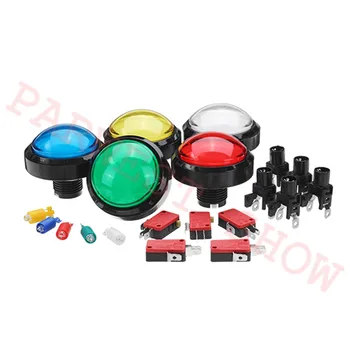 5vnt Aukštos Kokybės 60mm LED mygtukas/Kupolo Formos LED Apšviesti Mygtukai Arcade Monetos Mašina Valdomi Žaidimai