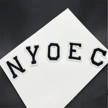 5vnt Geležies anglų raide N Y N E C siuvinėjimo audinys pasta kailis dekoratyviniai aksesuarai Hot-fix patch kelnes modifikuotų 4X5cm