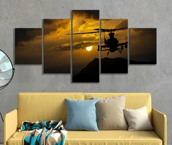 5vnt Orlaivių Sraigtasparnis AH-1Z Viper Plakatas Saulėlydžio Peizažas Sienos Meno Tapybos Drobės Gyvenimo Kambario Dekoro