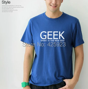 6 spalvų smart yra naujas seksualus Geek genijus vyrų medvilnės o-kaklo Individualų trumpomis rankovėmis T-shirt