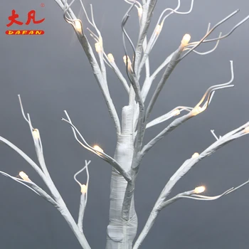 60cm dekoratyviniai Kalėdų lauko dirbtinis baltas beržas led filialas medžio šviesa