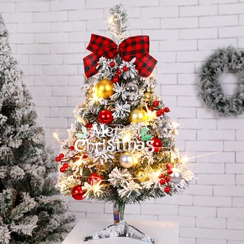60cm Mini Kalėdų Eglutė Su Šviesos Smulkūs Priedai Lankas Varpai Pušies Kankorėžis Dovanos Kalėdų Darbastalio naujieji Metai Apdaila