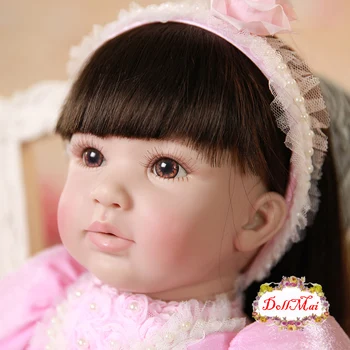 60cm Silikono Vinilo Reborn Baby Doll 24inch Princesė Mažylis Gyvas Bebe Kartu Lėlės Gimtadienio Dovana Metu Vaikas Mergina Boneca