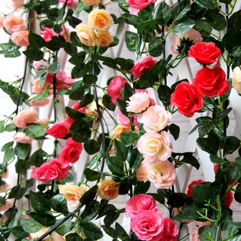 69 Vadovai Mini Rose Dirbtinės Gėlės, Vestuvių Šalis Dekoro Netikrą Gėlių Puokštė Modeliavimas Rožių Vynuogių Rotango Girliandą Sienų Dekoras