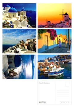 6pcs/daug Santorini gražus kraštovaizdis kalėdų atvirukai atvirukai set/Dovanų Kortelės/Palaiminimą kvietimą Post kortelės YH-1100