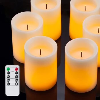 6pcs Flameless Modeliavimas Žvakių Šviesos Parafino Realus Šokių Liepsna Kūrybos Elektros LED Žvakių Lemputė su Nuotolinio Valdymo
