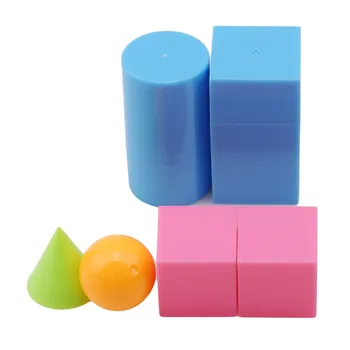 6pcs/pak geometrinių formų kietasis montessori žaislai vaikams švietimo žaislas medžiagų matematikos kūdikių brinquedos educativo
