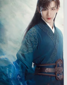 7 Dizaino Vyras Princas Mokslininkai Plačios Rankovės Hanfu Kostiumų TV Žaisti Meilės ir Išpirkimo Jin Wei Laikotarpiui, Kardas Vyras Yu Sifeng