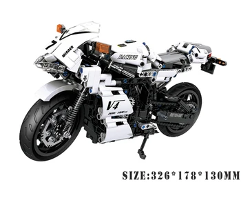 716pcs Motociklo MOTO Automobilio Kūrėjas Juoda Blokai Miesto Žaislai Vaikams Berniukams Klasikinis Plytų Dovanos Super Greitis įranga, biuro įranga