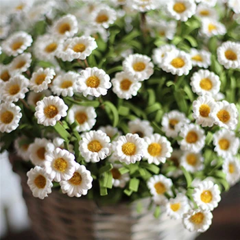 8 Galvutės/Puokštė saulėgrąžos dirbtinės gėlės, dirbtinių gėlių modeliavimas gėlės mažų daisy gėlių saulėgrąžų garliava 