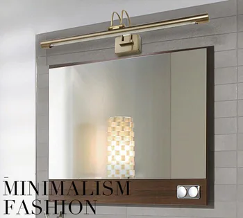 8W T5 Antikvariniai žalvaris sienos lempos Objektyvas ark šviesos Vandeniui Vonios kambarys lempos sudaro veidrodis, apšvietimas nemokamas pristatymas