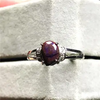 8x6mm Viršų Natūralus Royal Purple Sugilite Žiedas Moteris Panele Vyras Kristalų Ovalo formos Karoliukai, Akmuo, Sidabro Reguliuojamas Žiedas Papuošalai AAAAA