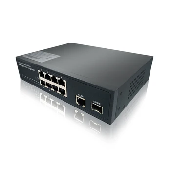 9-port gigabit Ethernet switch su uplink 1 rj45+1sfp 10 - port Žiniasklaidos converterf Desktop/ Rackmount Switch