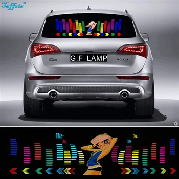 90*25cm Šokiai Mergina Flash Automobilių Lipdukas Muzikos Ritmą LED EL Lapas Šviesos Lempos Garso Muzika Įjungta Ekvalaizeris