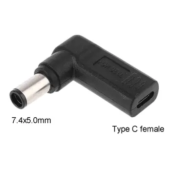90 Laipsnių USB-C Tipo C Moterų iki 7.4x5.0mm DC Male Kištuko Adapteris, skirtas 