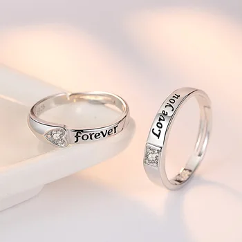 925 sterlingas sidabro mados AMŽINAI laišką dizaino mėgėjams'wedding pora aukščio, žiedai, pirštas žiedas didmeninė juvelyrika dovana