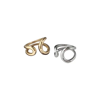 925 sterlingas sidabro žiedas moterų INS šaltas vėjas asmenybės mados paprasta, tuščiaviduris lankas žiedas
