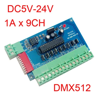9CH DMX CV dekoderis;DC5-24V įvestis;9CH*3A output/RGB 3 grupes
