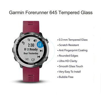 9H Grūdinto Stiklo, Skirtas Garmin Forerunner 645 Žiūrėti Premium Screen Protector Anti Nulio Sprogimo įrodymas, Ekrano Apsauginės Plėvelės