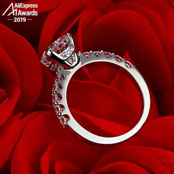 9mm Turas Supjaustyti S925 Fine Jewelry sterlingas sidabro žiedas Laboratorijoje sukurta deimantų Karatais 4Cs vestuvių pasiūlymas svajonė