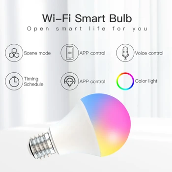 9W WiFi Smart Lemputės B22 E27 LED RGB Lempos Balso Kontrolės Dirbti Su Alexa/ 