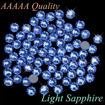 AAAAA Prabanga Pataisų kalnų krištolas Light Sapphire GR6 SS10 SS16 SS20 SS30 Stiklo Kristalai Flatback Geležies, Deimantų