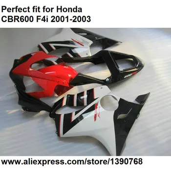 ABS plastiko purvasargiai Honda CBR 600 F4i 01 02 03 baltas juodas raudonas lauktuvės rinkinys CBR600F4i DZ101