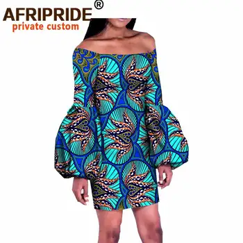 Afrikos Spausdinti Suknelės Moterims Ankara Drabužių Mados Seksuali Suknelė Velniop Kaklo Mini Suknelė Plius Dydis Afrikos Drabužius A1825033