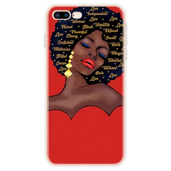 Afro Merginos Juoda Moterų Meno Atveju iPhone XR XS Max X Coque 