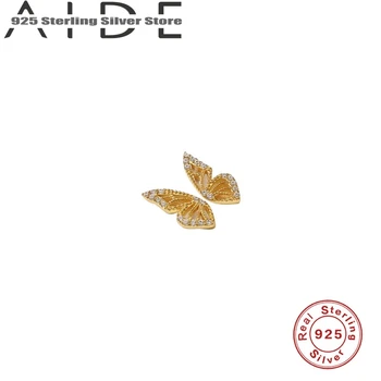 Aide 2020 Naujas Mados Nauji Auskarai Moterims, 925 sterlingas sidabro mados įdomus drugelis diamond Stud auskarai Auskarai